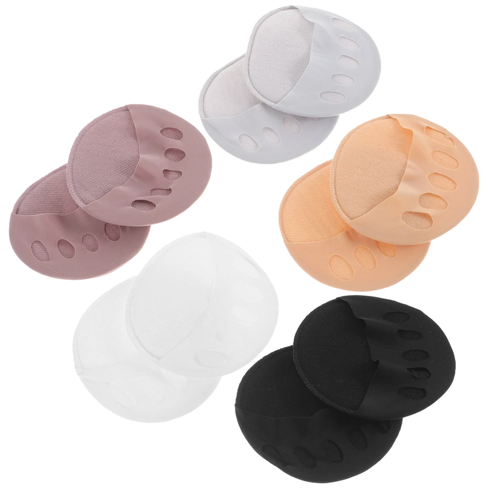 5 Pairs Socks High Heel Women Separated Finger Anti-skid Palm Non-slip Half Invisible Summer Toe Cotton Women's Forefoot