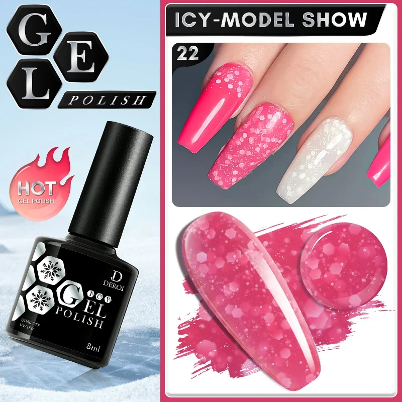 Новый рождественский гель-лак для ногтей со снежинками молочно-белый розовый