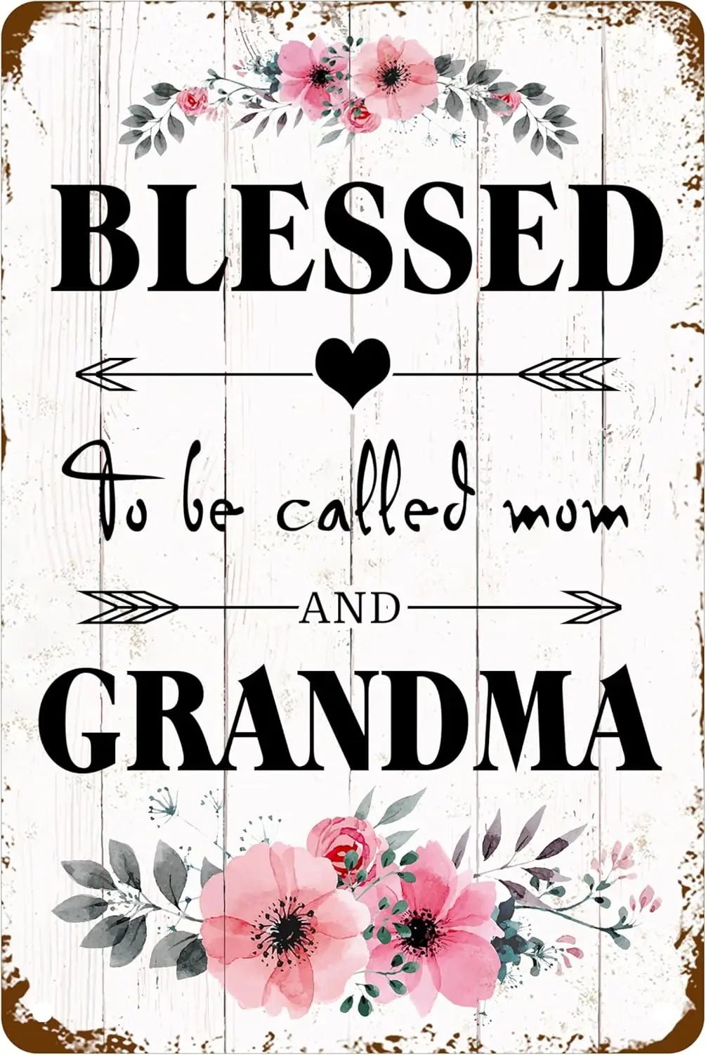 Благословенный для Be Clled Mom nd Grndm ntge Metl Tn Sgn Wll rt Декор дома и офиса Аксессуары