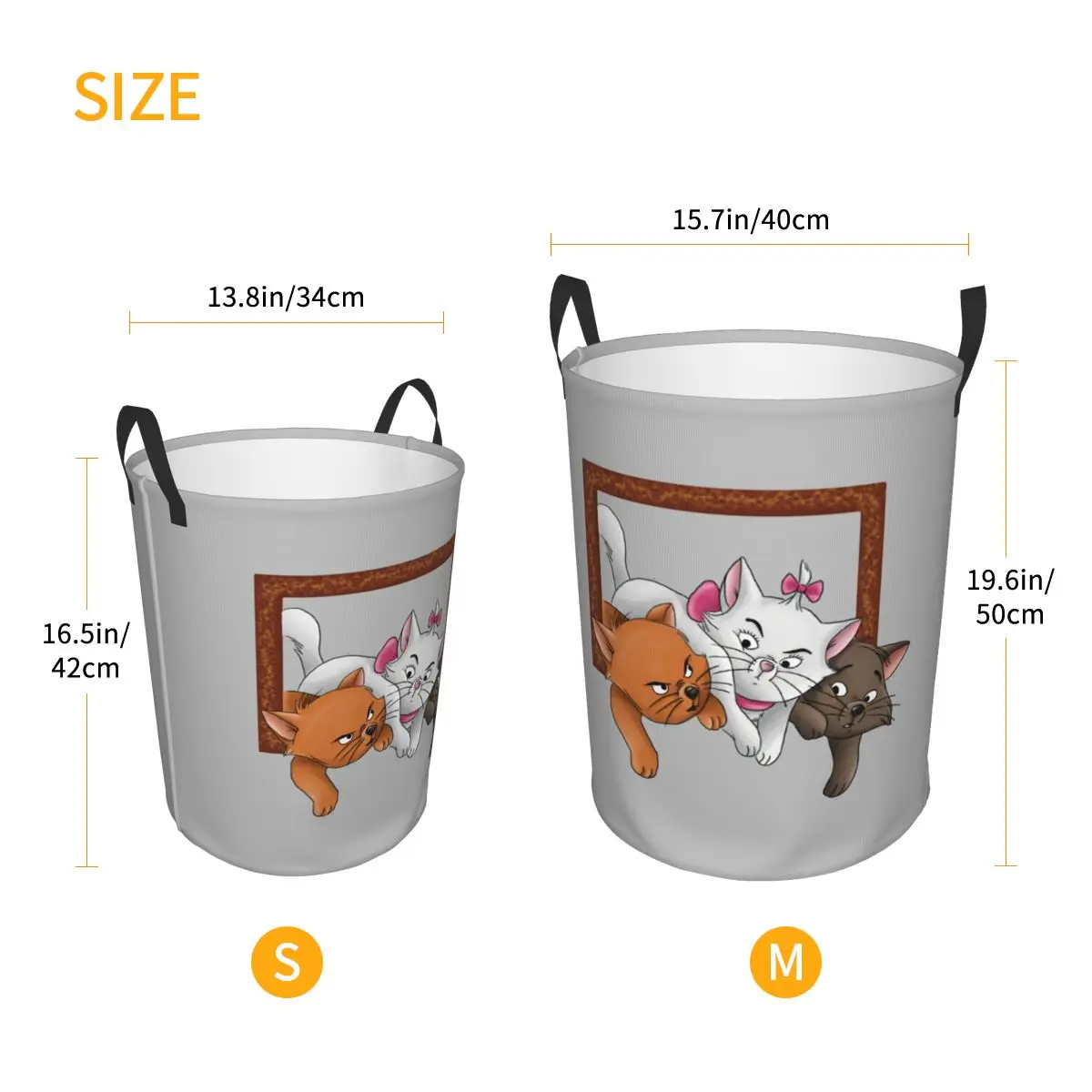 Корзина для белья с милым котом Мари и котенком на заказ большая корзина хранения