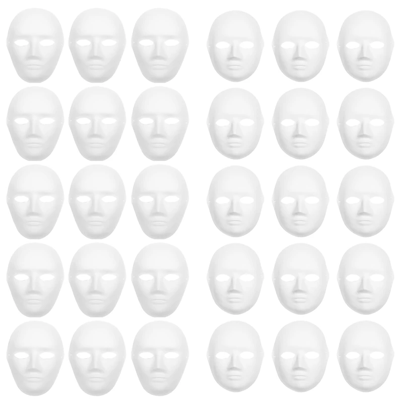 

SEWS-30 Pack 2 Sizes Paper Mache Masks Create Artistic Craft Projects From Wall Decorations To Theater And Halloween Costumes