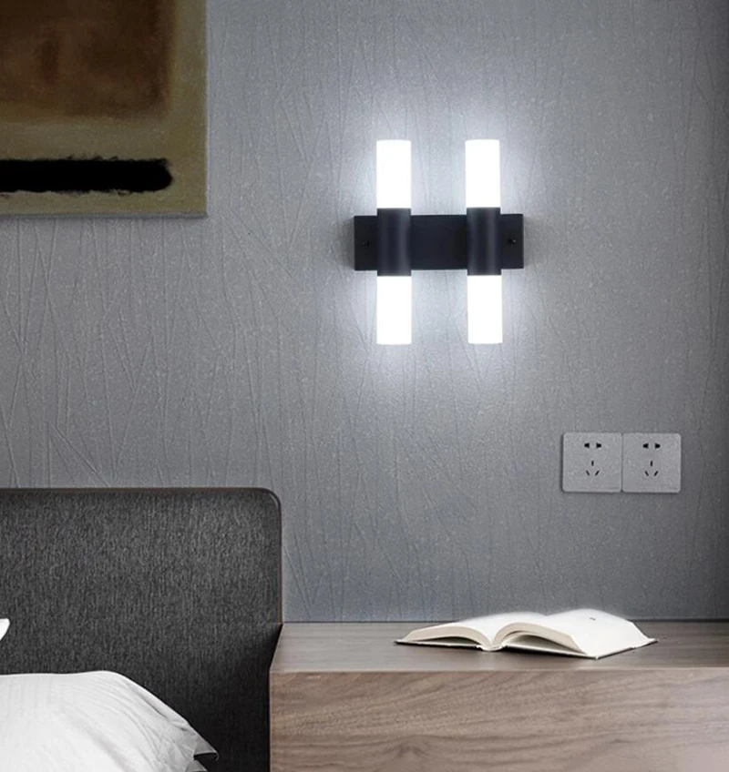 Скандинавская Современная Минималистичная Золотая настенная лампа с двойной