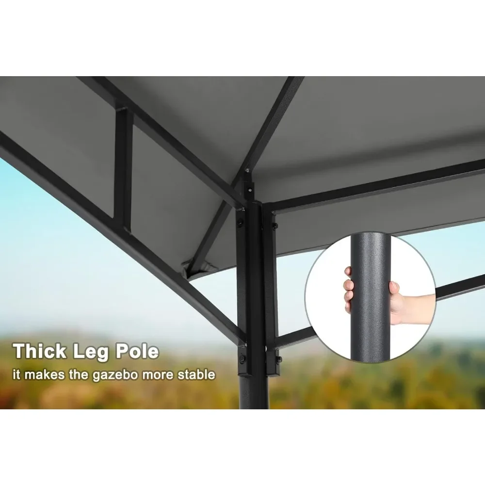 Уличная беседка 8x8 патио со стабильной стальной рамой и сетчатыми стенами