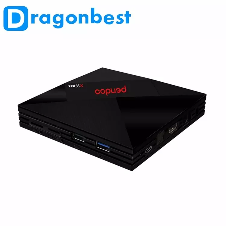 

NEW2023 android 7.1 internet tv smart set top box x99 max Rk3399 4G 32G with HD receiver tv box