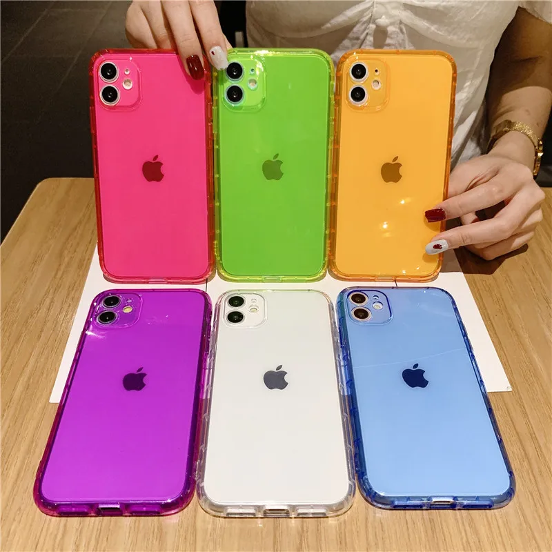 

Luxury Soft Phone Case For IPhone SE 2020 7 8 Plus X XR XS 11 13 Pro 12 Mini Max Silicone Shockproof Case Transparent Back Cover