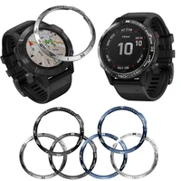 steel for garmin fenix7x 7 6 6xpro 6x sapphire5 plus bezel rings adhesive anti scratch metal cover protective watch accessories