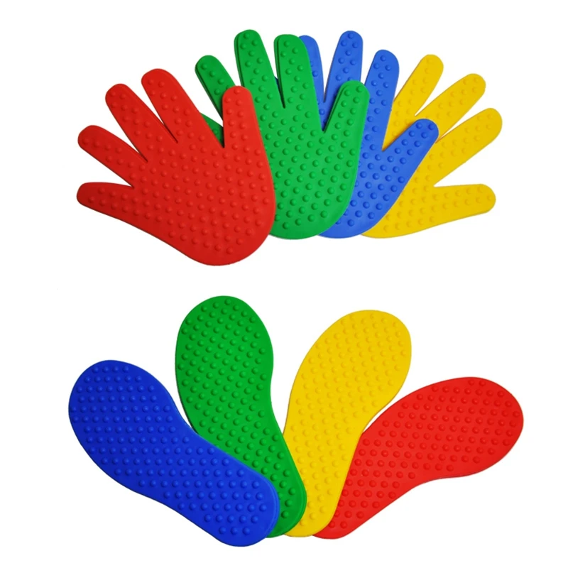 8 أزواج من ألعاب اليدين والقدمين للأطفال ، متوفرة في 4 ألوان ، لعبة القفز ، سجادة رياضية ، إكسسوارات ألعاب داخلية وخارجية