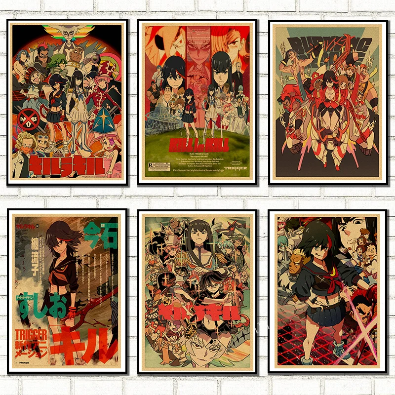 

Домашний декор, настенный винтажный постер KILL la KILL, крафт-бумага, японские аниме постеры, кабинет, спальня, бар, семейный подарок