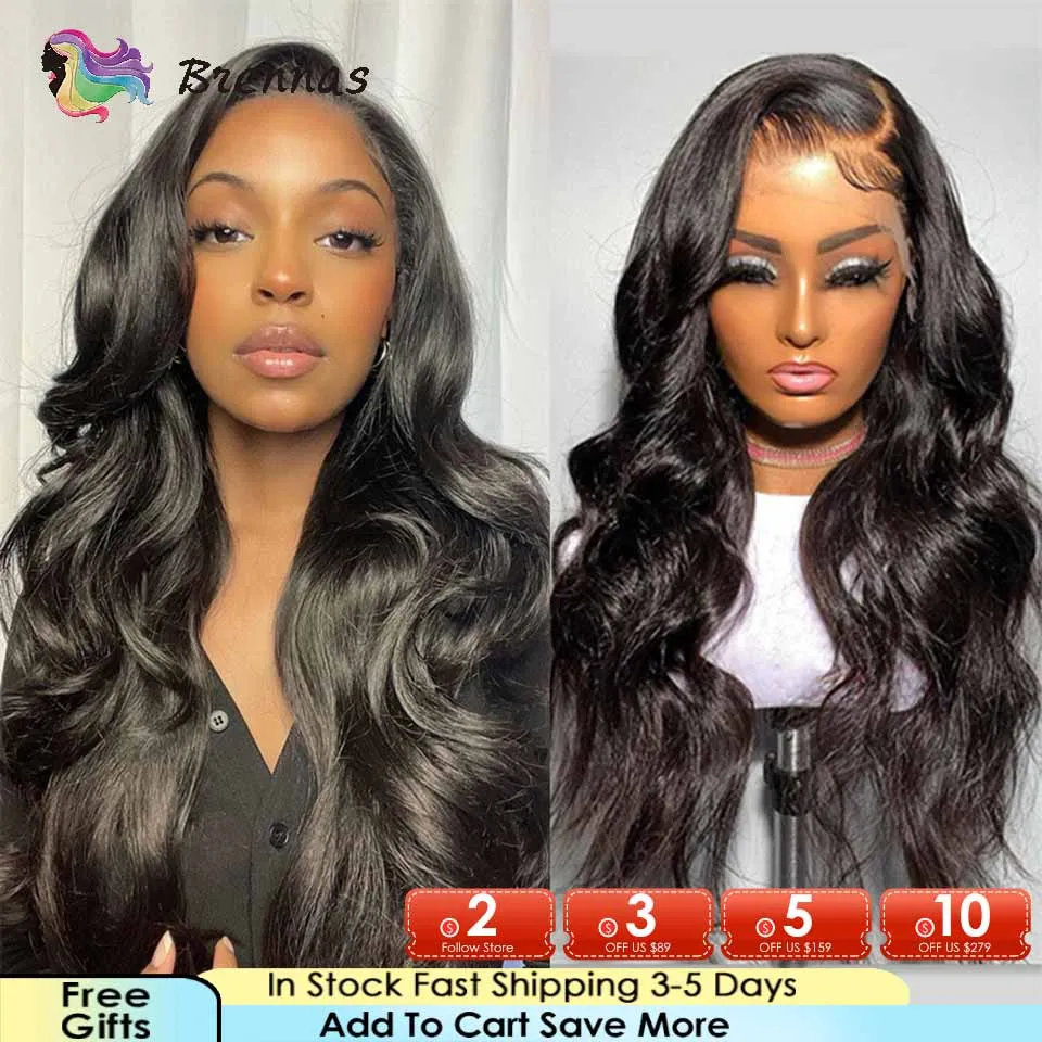 Human Hair Natural Color Body Wavy Long Hair Wigs 13x4 Lace Frontal Wig Peruvian Remy Hair Pre Plucked 4x4 Closure Wig For Women
