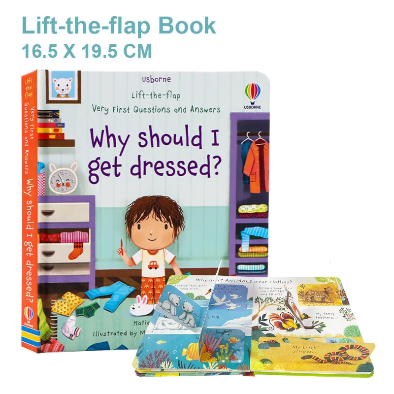 

Why Should I Get Dressed Usborne Books Lift The Flap Very First Questions & Answers English Picture Book Bedtime Cardboard Book