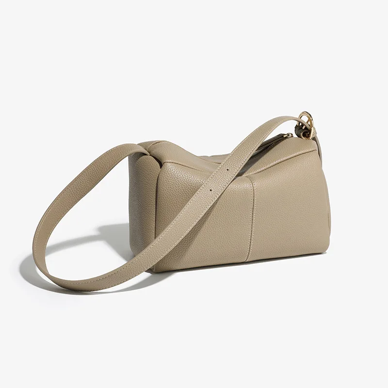 Elegant Women Handbag 100% Genuine Leather Ladies Shoulder Bag Crossbody Messenger Purse Fashion Hobos Black High Quality