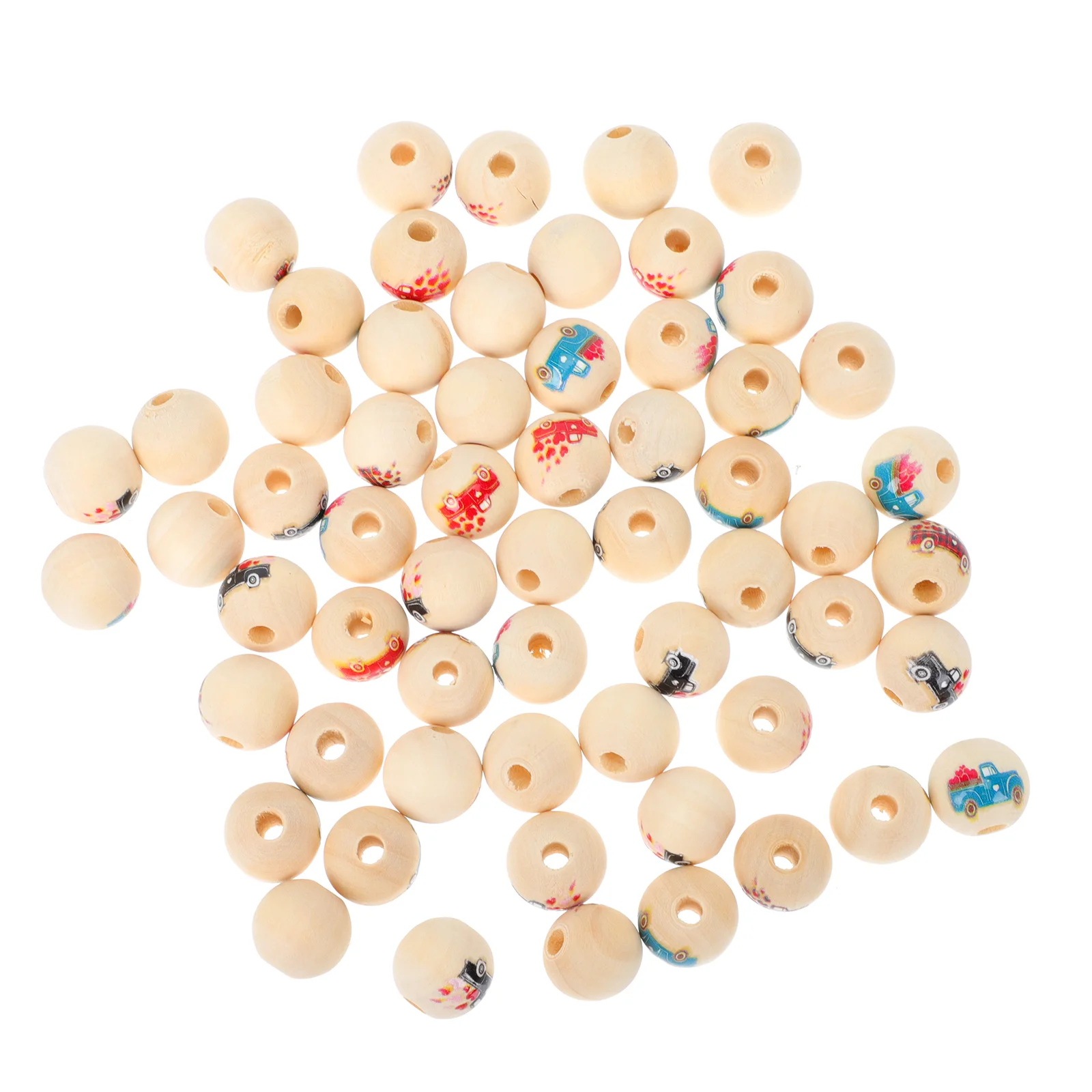 

100Pcs DIY Valentine' Day Bead Making Bead Wooden Spacer Bead Valentine' Day Wood Beads