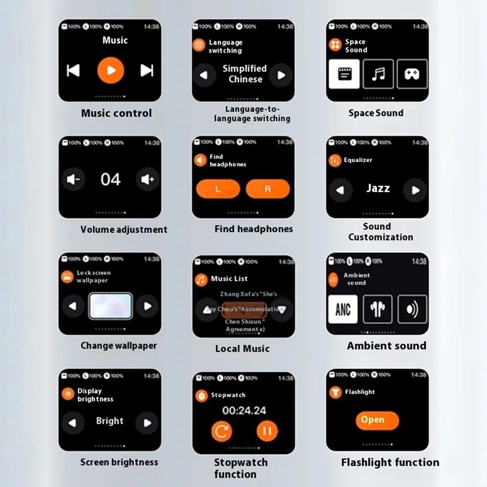 Беспроводные наушники с сенсорным экраном Bluetooth 5 4 Hi-Fi стерео ENC шумоподавлением и