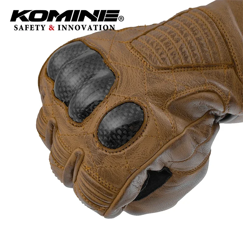 KOMINE GK-852 осенние и зимние мотоциклетные перчатки ретро из козьей кожи углеродного