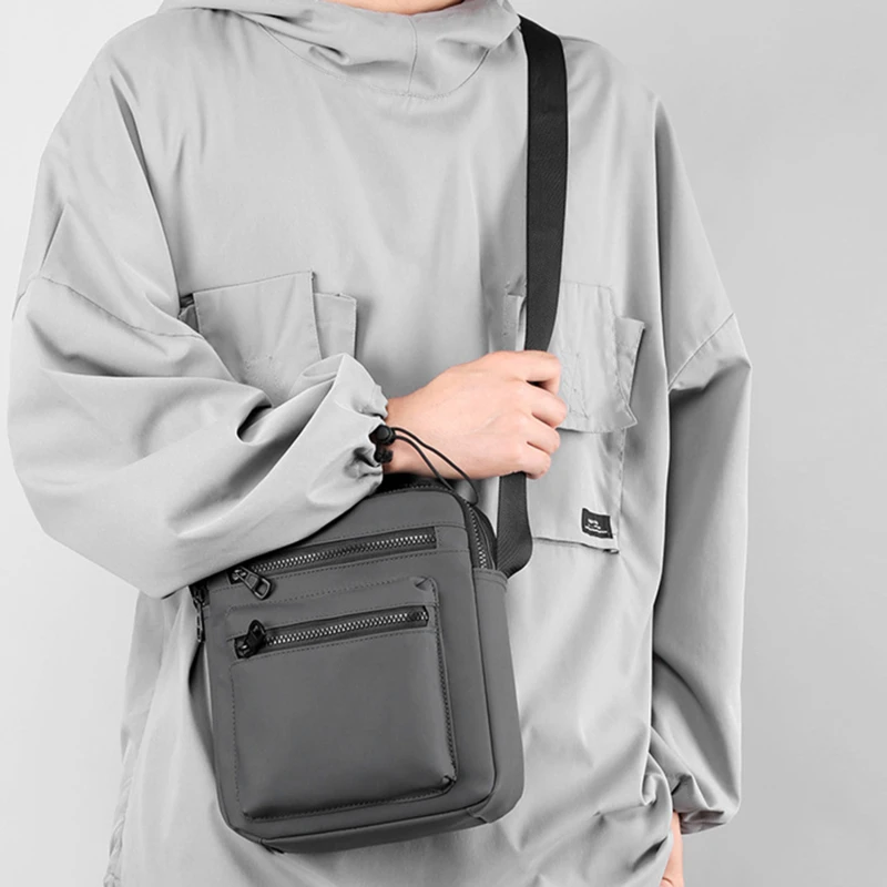 

Модная новинка, мужская сумка-слинг, нейлоновая многофункциональная сумка через плечо для отдыха, Высококачественная однотонная универсальная мужская сумка