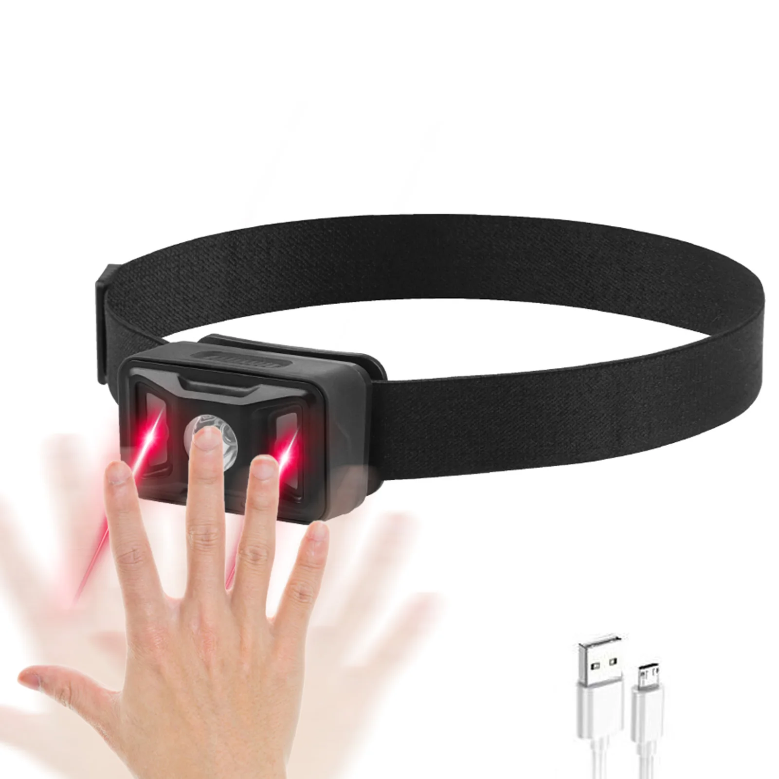 

Rechargeable Headlamp Bright Head Flashlight With USB Rechargeable 1200mAh Battery Lightweight Waterproof LED Headband Light For