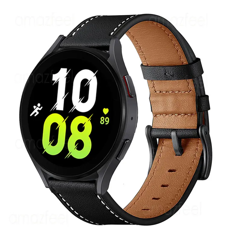 

Ремешок из натуральной кожи для Samsung Galaxy Watch 5 44 мм 40 мм, браслет для смарт-часов Galaxy Watch 4 Classic 46 мм 42 мм