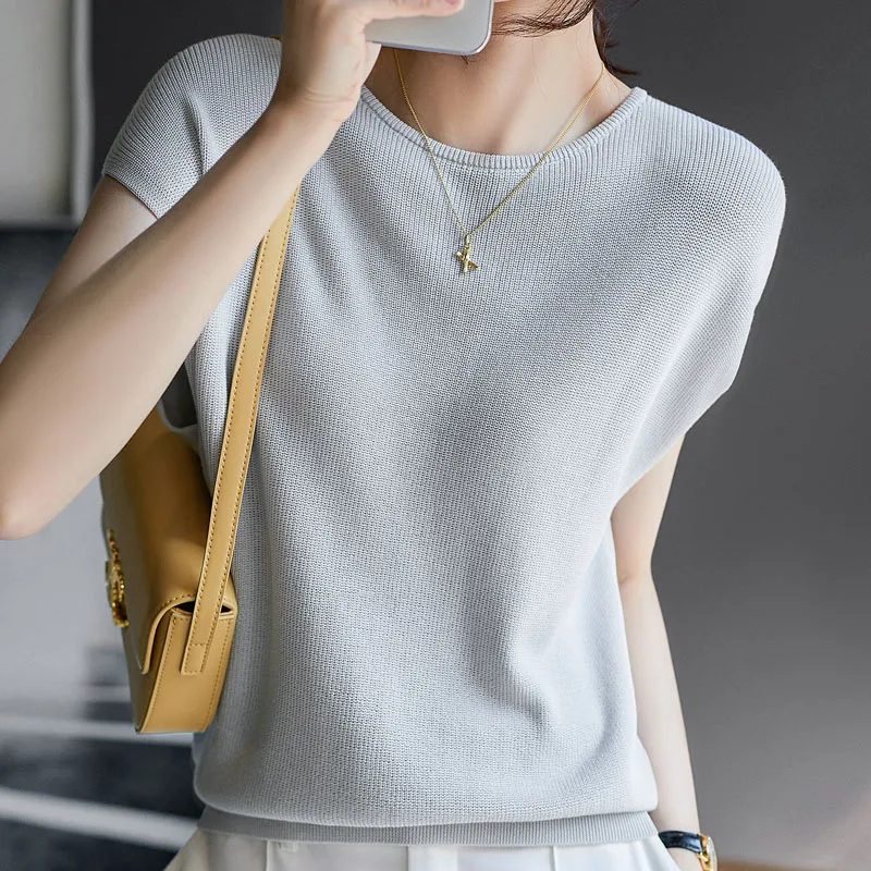 Женские Модные Элегантные вязаные топы на пуговицах с круглым вырезом и