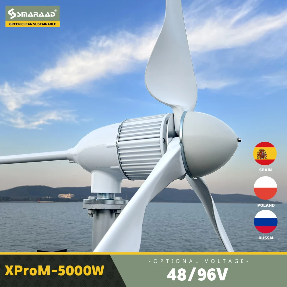 5000W Wind Turbine Generator Complete Set 48V   Magnetic Motor Free Energy  Windmill  MPPT  Inverter Generador Electrico