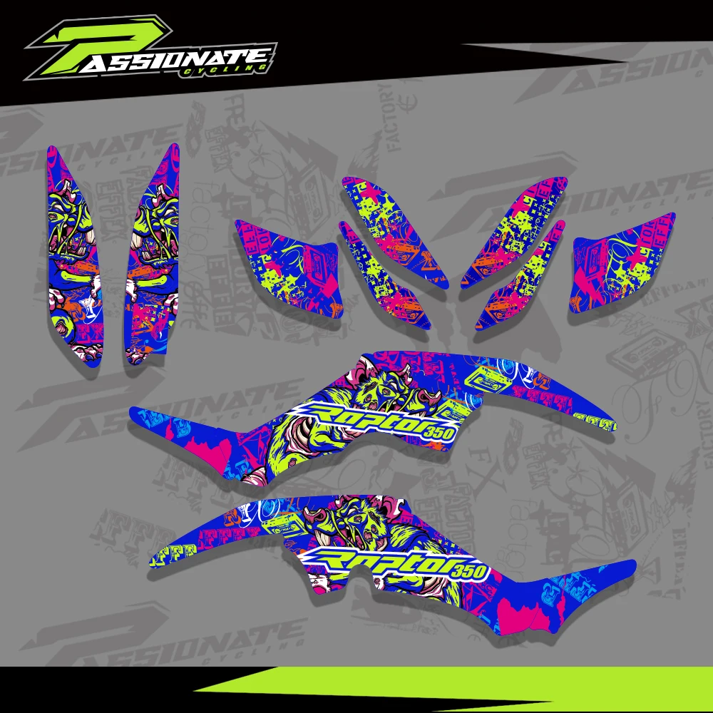 Наклейка на мотоцикл для Yamaha Raptor 350 ATV YFM 350 Raptor 350, графическая фоновая наклейка, полный набор, индивидуальный новый