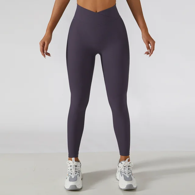 Ribbed Yoga Leggings Sports Tights 