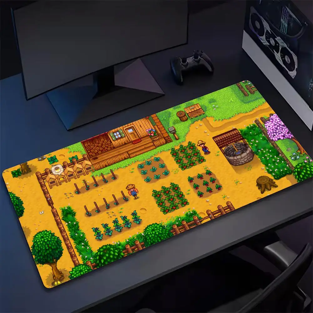 Коврик для мыши Farmer S-STARDEW VALLEY Tapetes de Mesa Teclado Borracha Kawai Tapete Antiderrapante XXL90x40 см