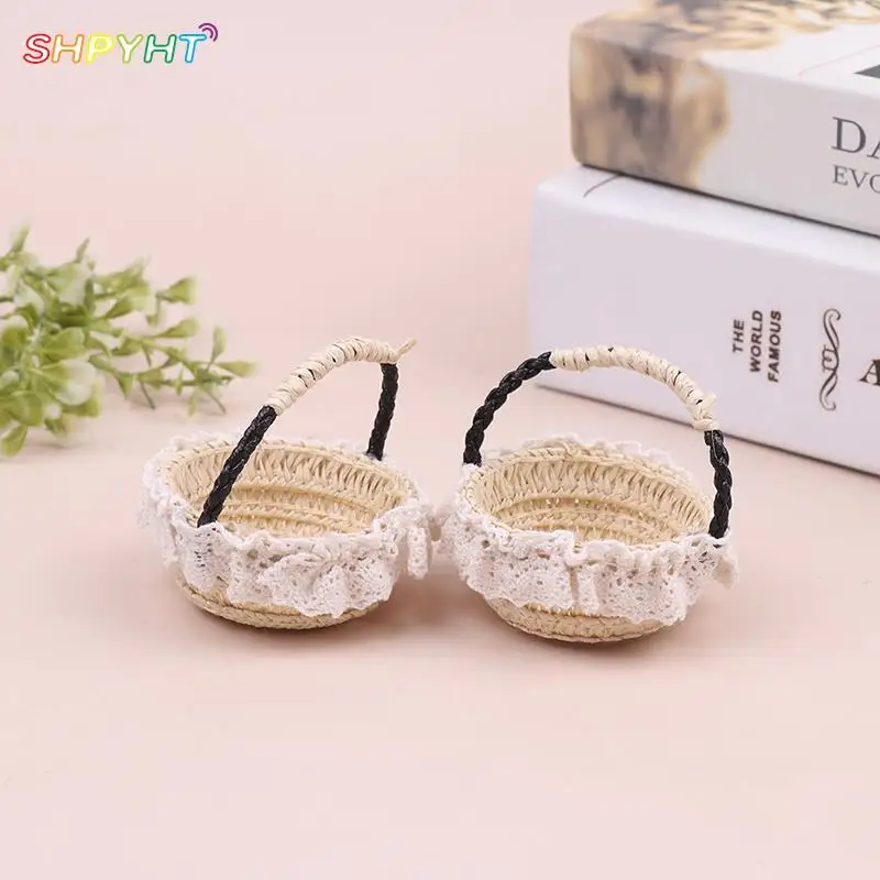 

Dollhouse Hand-woven Flower Baskets Mini Furniture Basket Dollhouse Picnic Basket Dollhouse Accessories Kid Gifts