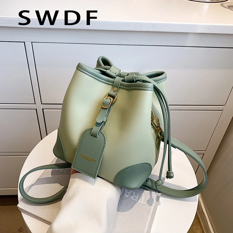 

SWDF New Popular Bag 2022 Luxury Designer High Quality Leather Women's Handbag Panelled Designer Ladies Shoulder Messenger Bags