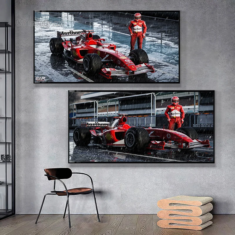 F1 Red Racing Driver Холст Плакаты и принты Настенное искусство Подвесные картины Гонщик