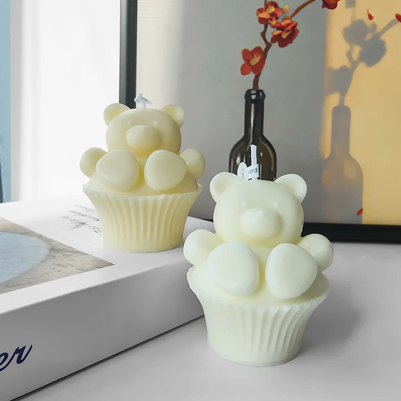 Симпатичная формочка для маффинов ручная работа мультяшный медведь