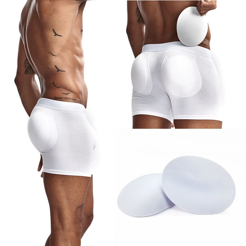 JOCKMAIL buttocks push cup pads men underwear Sexy fake ass cotton boxer low waist man underpants Foam padded hip sports shorts