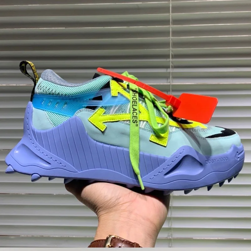 

off new all-match fashion daddy shoes thick-soled heightened women's shoes color matching arrow casual sports men's shoes white