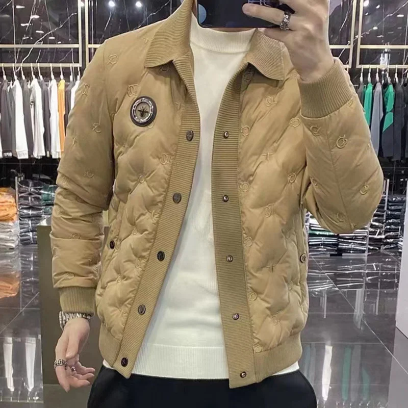 

Splicing Duck Down Jacket Outerwear Chaquetas De Plumon Hombres Casacos Masculino Kurtka Zimowa Doodle Down Jacket Loose Casual