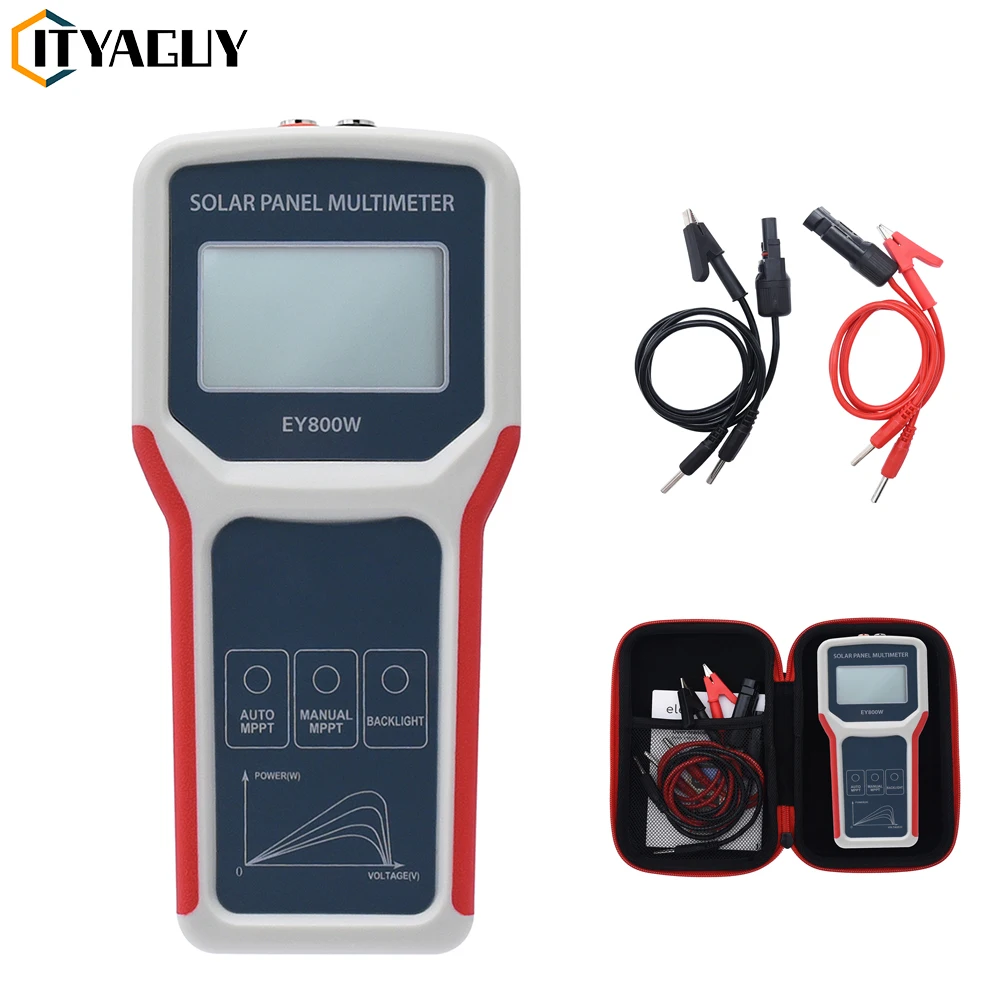

EL400B/ EY800W Photovoltaic Panel Multimeter Auto/ Manual MPPT Detection Solar Panel LCD MPPT Tester Voltage Testing Tool
