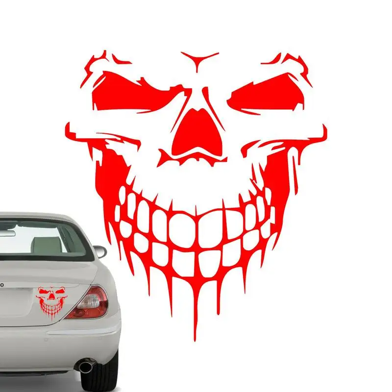 

Самоклеящаяся наклейка в виде черепа, Ужасный Череп, Виниловая наклейка на капот автомобиля, наклейки на окно, стильная наклейка для автомобиля, Светоотражающая наклейка