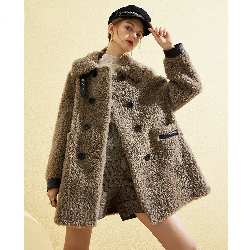 

Shearing Autumn Sheep Winter Casual Coat Female 2023 Korean Real Wool Jacket Women's Fur Coats Jaqueta Feminina Gxy1209