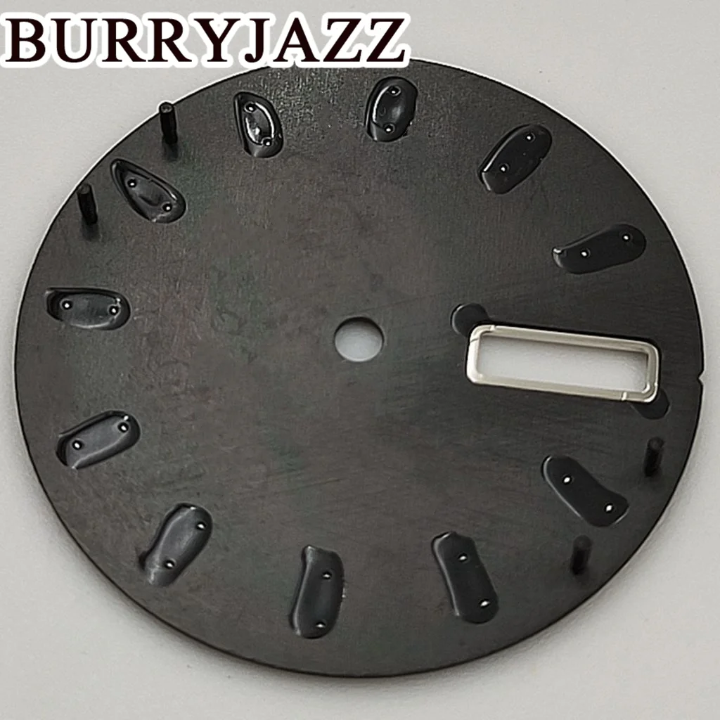 BURRYJAZZ 28,5 мм без логотипа NH36 Циферблаты для часов Черно-белый циферблат Зеленый светящийся корпус на 3 часа 3,8 часа Корона (art.: 3920cef2e8d15) - 3920cef2e8d15