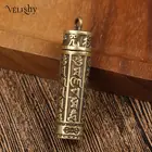 Мини латунный кулон ожерелье латунная мантра кулон ожерелье для мужчин и женщин винтажные старинные латунные украшения