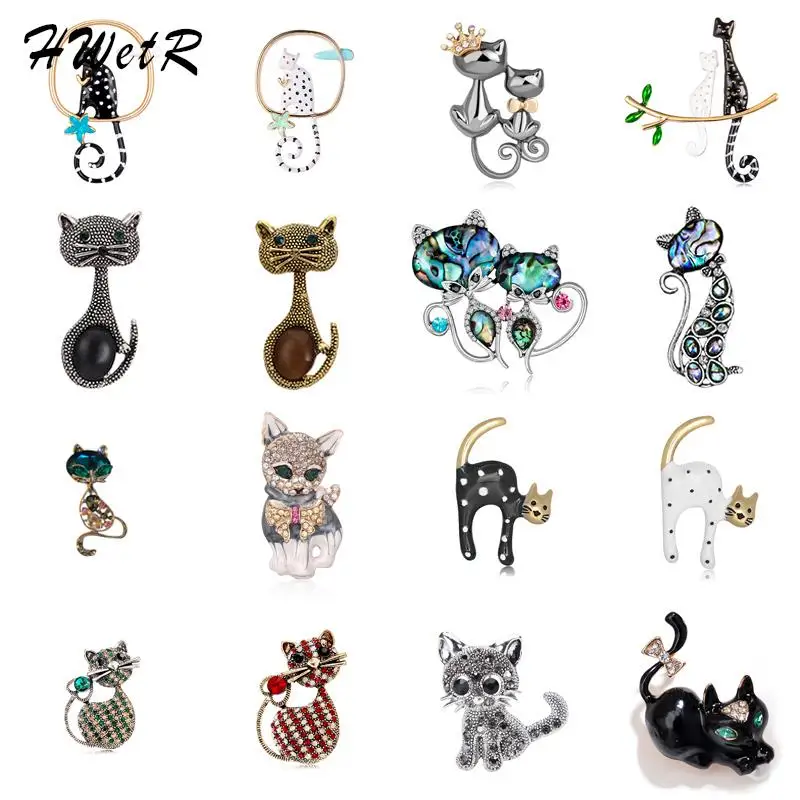 

Cute Fashion Cat Animal Brooch Decoration For Women Scarf Sweater Suit Elegant Breast Pin Jewelry Gift Accessories