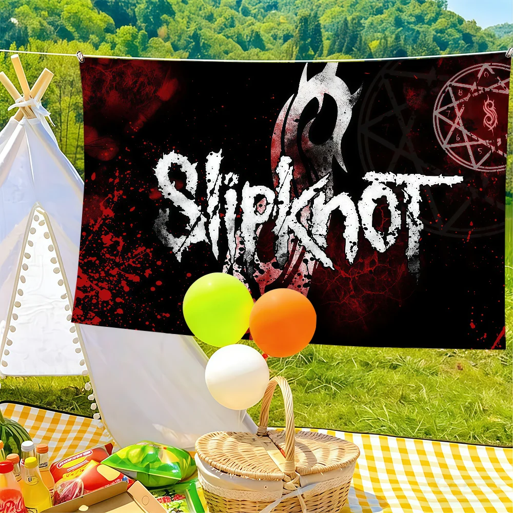 Фото Флаг S-Slipknot в стиле хэви-метал, подходит для украшения на день рождения, в гостиной, спальне и для декора на открытом воздухе, а также для кемпинга. №2