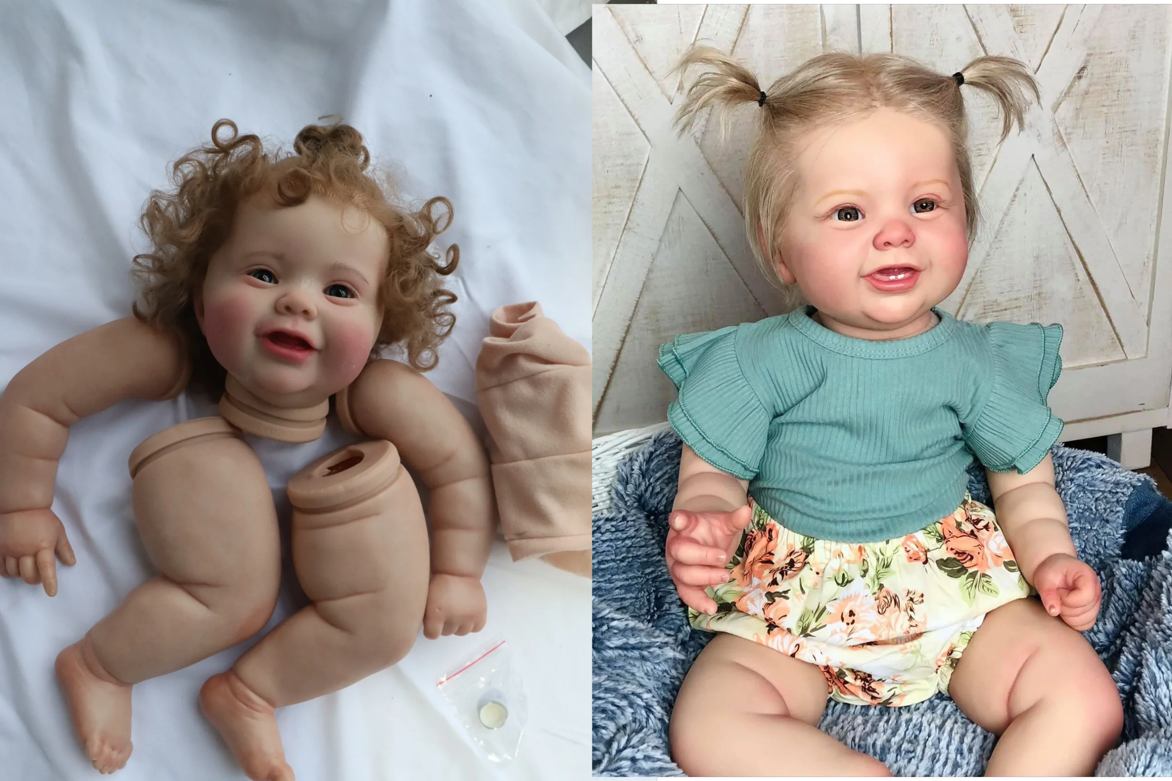 FBBD Artist Painted Reborn Baby Doll Kodi Bear 23inch Unassembled Kit With Hand-Rooted Hair With Veins Dolls For Children