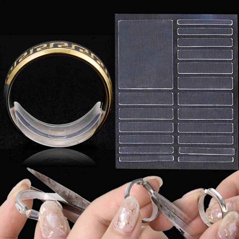 18 шт. прозрачное кольцо с регулировкой внутреннего размера для больших колец, незаметное кольцо с фиксированным затягивающим редуктором, н...