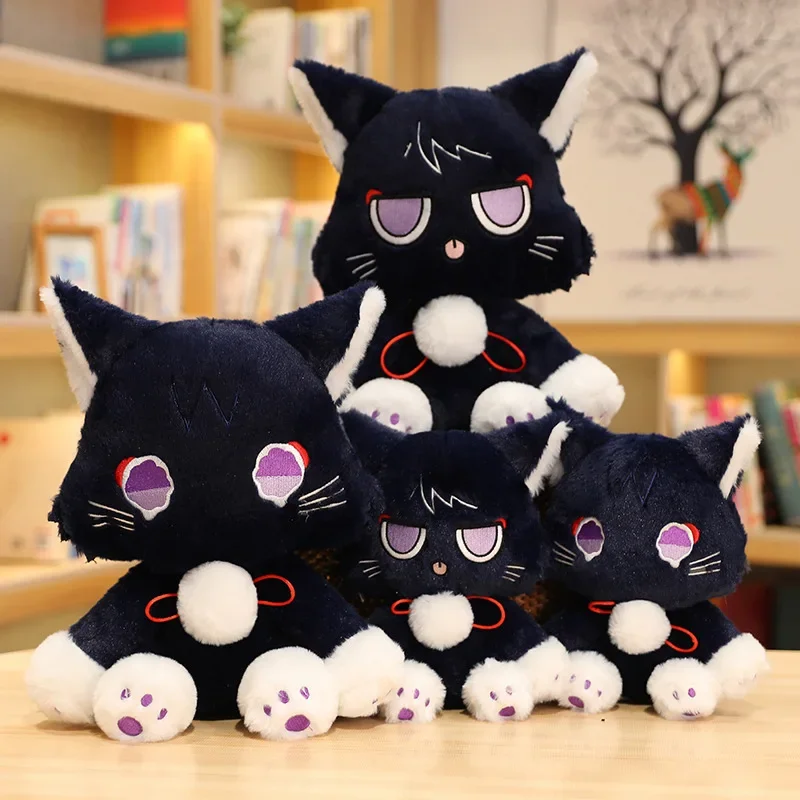 

22/35/45cm Game Genshin Impact Scaramouche Cat Plush Collection Model Purple Cat Doll Toy Plushine For Kid Birthday Gift