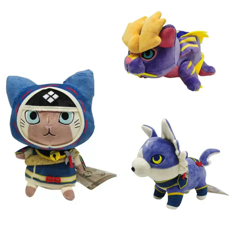

Plush Toys Hot 23Cm New Monster Hunter Rise Kawaii Hunter Magnamalo Palico Palamute Stuffed Toy Doll Fans Collection Gifts