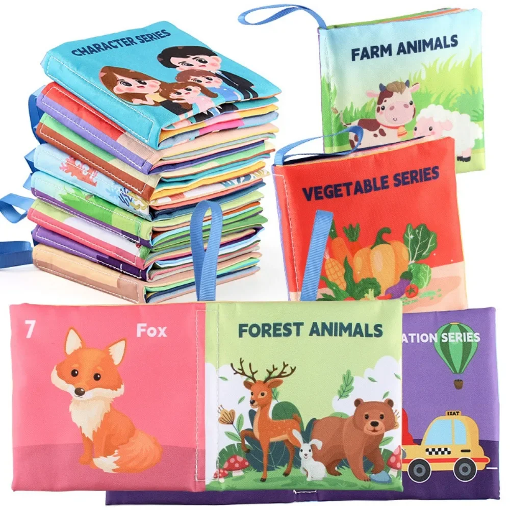 

Montessori Baby Cloth Books Soft Rustle Sound Baby Quiet Books Infant Early Learning Educational Toys 0 -12 Months Baby Rattle