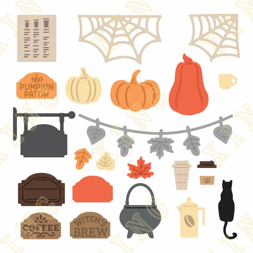 

Metal Cutting Die Scrapbook Embossed Paper Card Album Craft Template Stencils New for 2022 Arrival Pumpkin Spice Market Cart