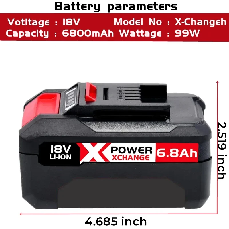 Горячая Распродажа X-Change 6800 мАч заменяет аккумуляторы Einhell Power X-Change и все аккумуляторы 18В Einhell Tools со стандартными дисплеями