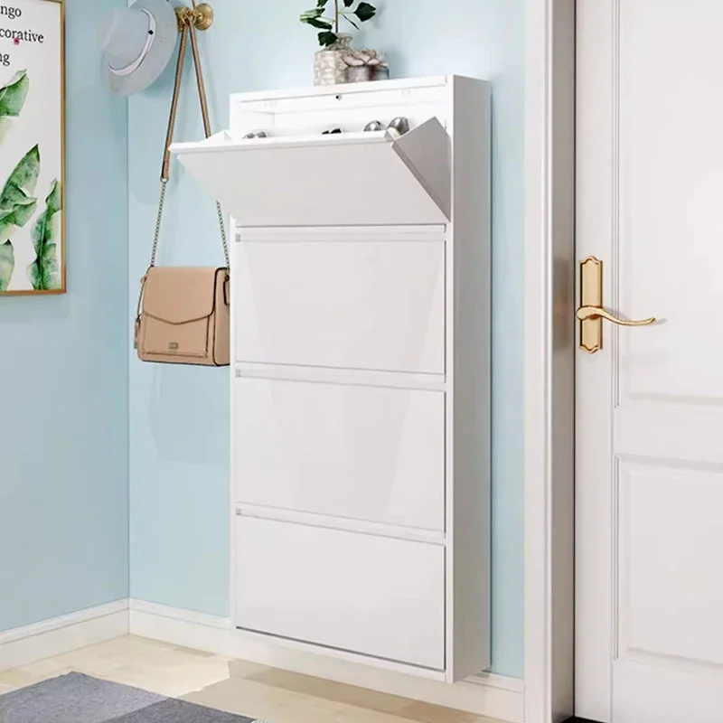 Роскошная узкая полка для обуви простая современная наклонная вертикальная