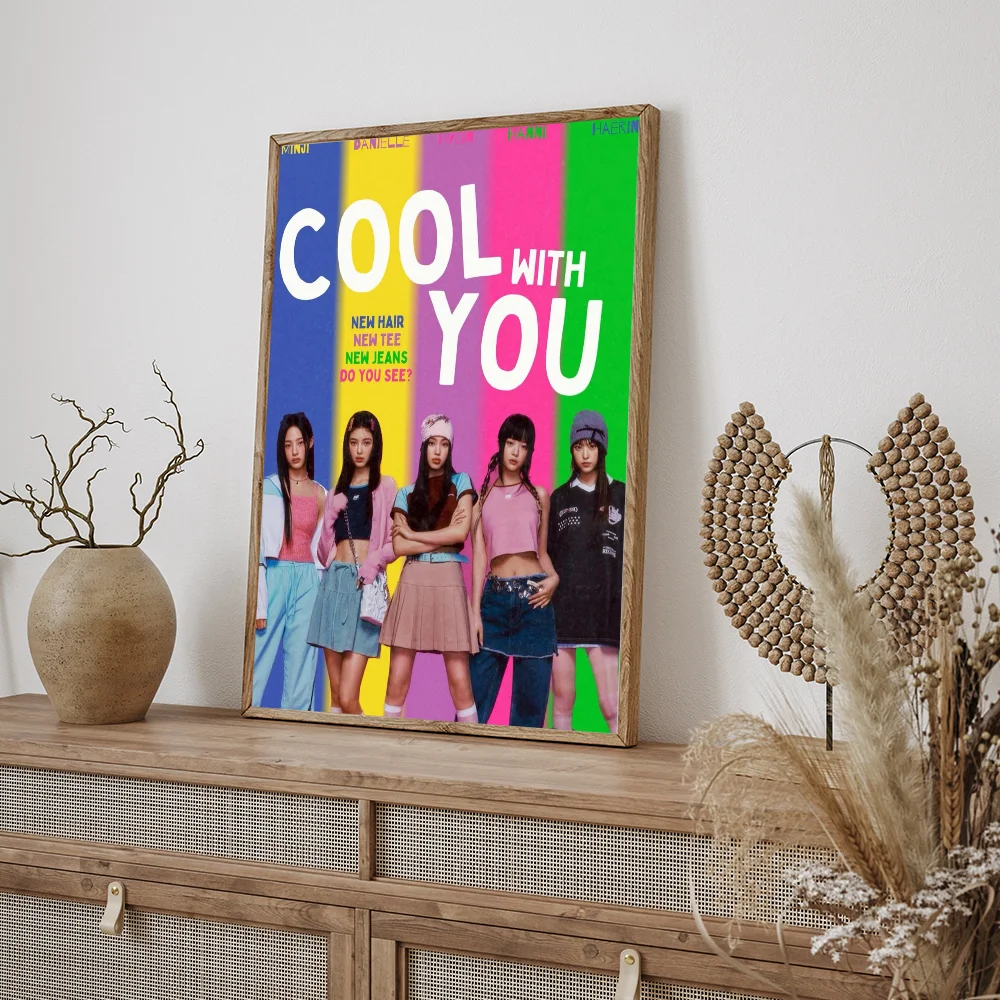 Kpop N-Newjeans винтажные постеры липкие для комнаты домашний бар кафе Декор кавайный