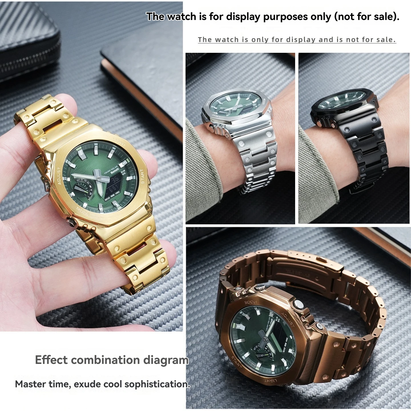 Фото Стальной ремешок и корпус GM-2100 для часов Casio G-Shock: Модификация корпуса, металлический ободок и ремешок для серий GM2100 GBM-2100 №2